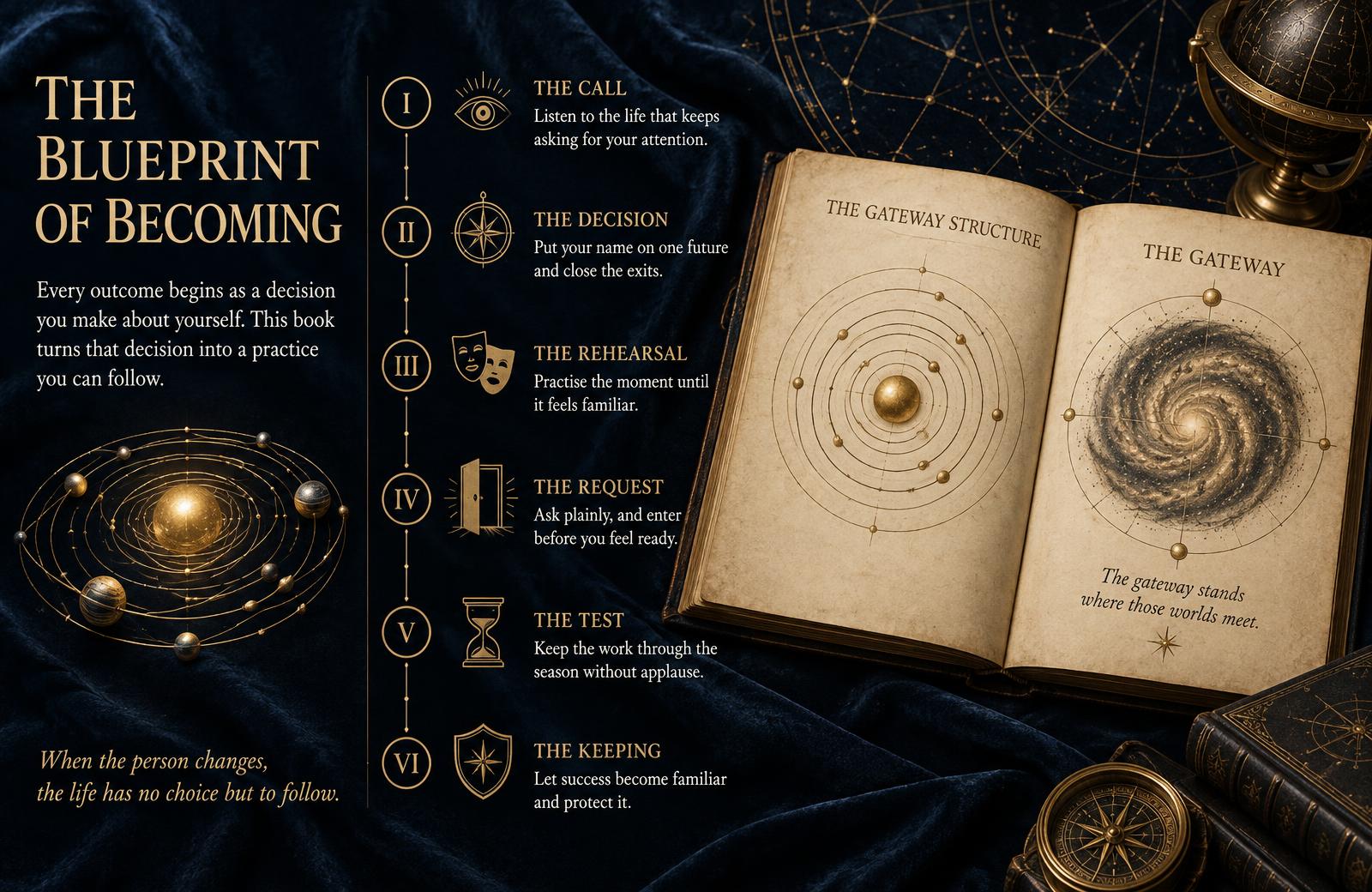 The Blueprint of Manifestation — an open spread from Manifest The Gateway to Success